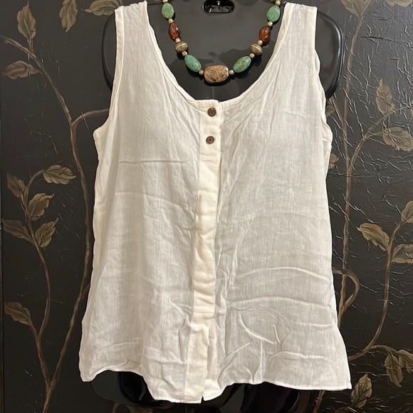 The Linen Blend Seamless Knit Tank - Milk